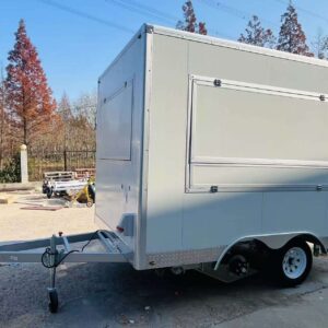 10ft White Single-Window Square Food Trailer