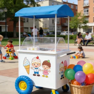 Ice Cream Pushcart with Air Caster Wheels - Image 4